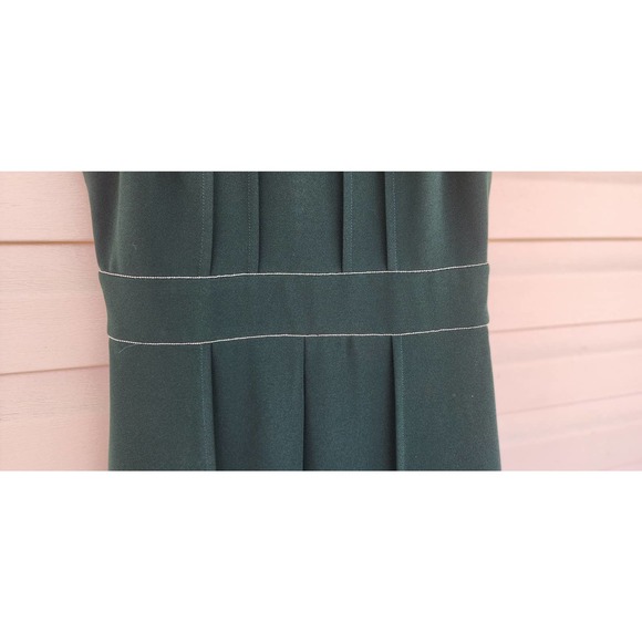 NWOT NEW Badgley Mischka Platinum Emerald Green Wide Leg Jumpsuit Size 4 - Picture 4 of 16